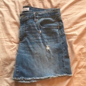Loft Distressed Frayed Hem Denim Jean Shorts